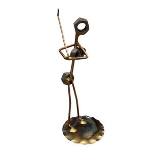 Vintage Rock Creek Metal Craft Sculpture Lady Golfer Handcrafted Mini Statue HTF